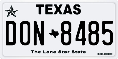 TX license plate DON8485