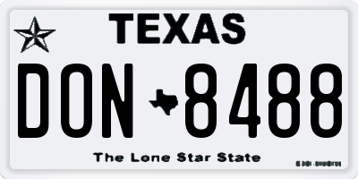 TX license plate DON8488