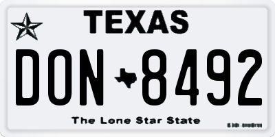 TX license plate DON8492