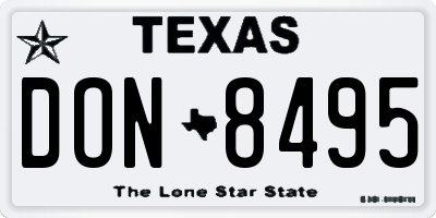TX license plate DON8495