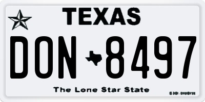 TX license plate DON8497