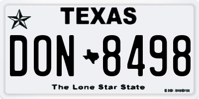 TX license plate DON8498