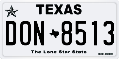 TX license plate DON8513