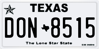 TX license plate DON8515