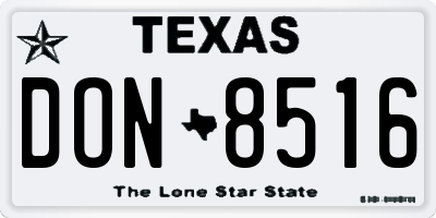 TX license plate DON8516