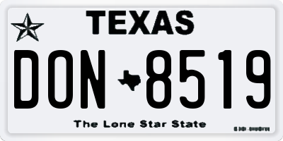 TX license plate DON8519