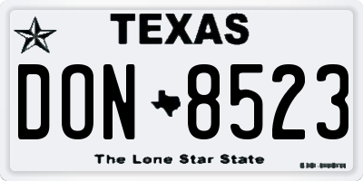 TX license plate DON8523