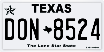 TX license plate DON8524