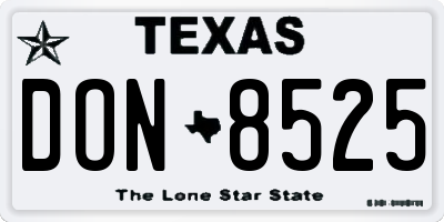TX license plate DON8525