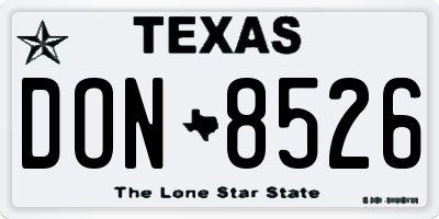 TX license plate DON8526