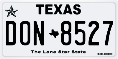 TX license plate DON8527