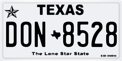 TX license plate DON8528