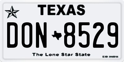 TX license plate DON8529