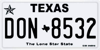 TX license plate DON8532