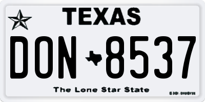 TX license plate DON8537
