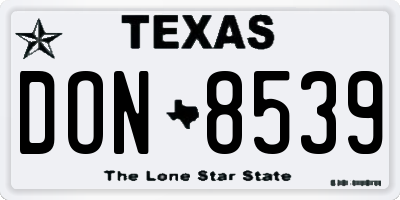 TX license plate DON8539