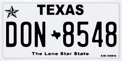 TX license plate DON8548