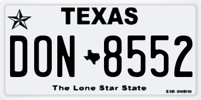 TX license plate DON8552
