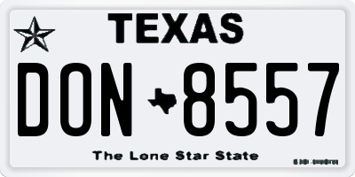TX license plate DON8557