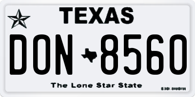 TX license plate DON8560