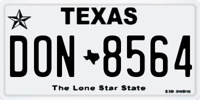 TX license plate DON8564