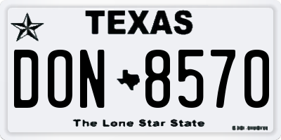 TX license plate DON8570