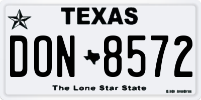 TX license plate DON8572