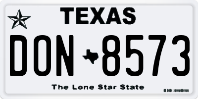 TX license plate DON8573