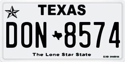 TX license plate DON8574
