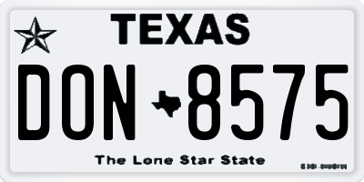 TX license plate DON8575
