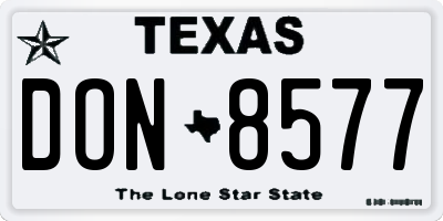 TX license plate DON8577