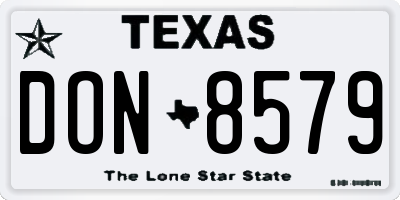 TX license plate DON8579
