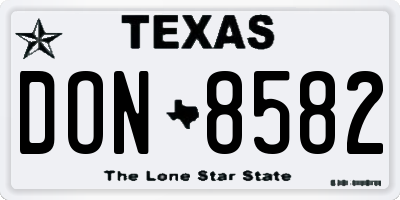 TX license plate DON8582