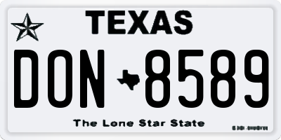 TX license plate DON8589