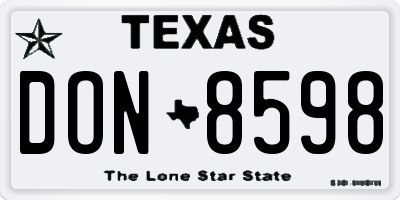 TX license plate DON8598