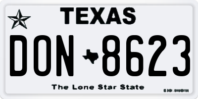 TX license plate DON8623