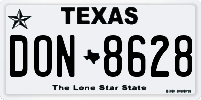 TX license plate DON8628