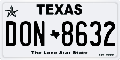 TX license plate DON8632