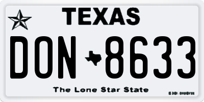 TX license plate DON8633