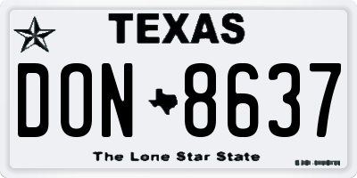 TX license plate DON8637