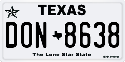 TX license plate DON8638