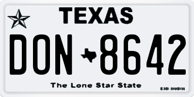TX license plate DON8642