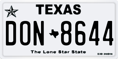 TX license plate DON8644