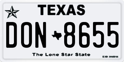TX license plate DON8655
