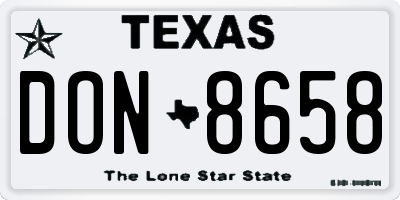 TX license plate DON8658