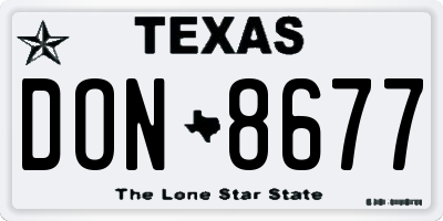 TX license plate DON8677