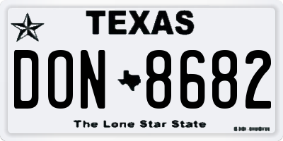 TX license plate DON8682
