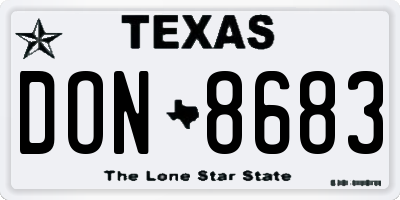 TX license plate DON8683
