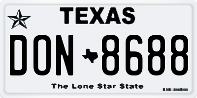 TX license plate DON8688