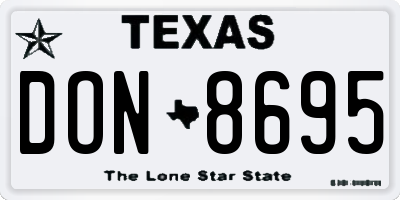 TX license plate DON8695